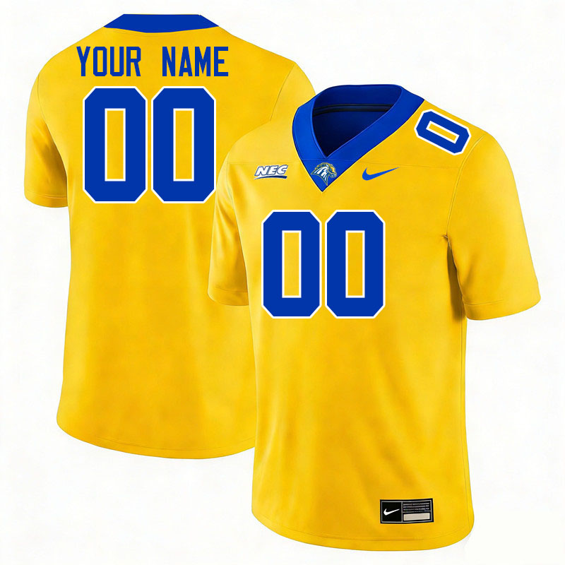 Custom Custom New Haven Chargers Name And Number Football Jerseys-Gold